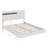 Modern High Gloss 3-Piece Bedroom Set Floating Bed Frame Queen Size Platform Bed With LED Light & 2 Nightstands