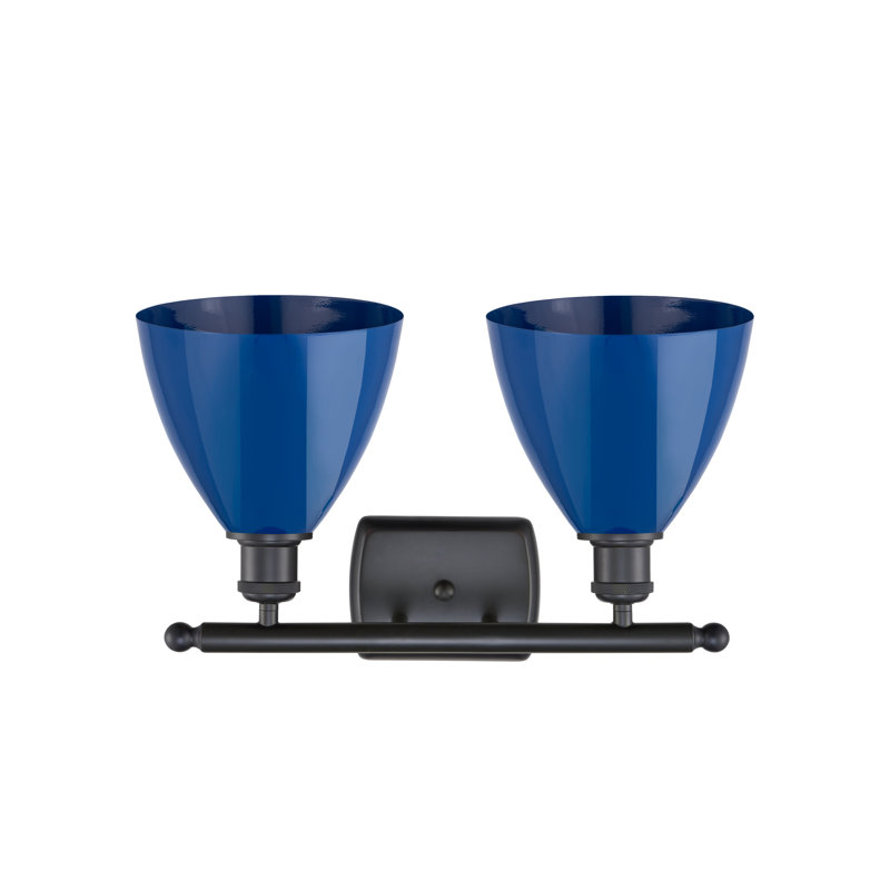 Éclairage pour meuble-lavabo à intensité variable 2 lumières Amylee, Noir mat, Bleu