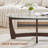 48" Oval Glass Coffee Table with Wood Base, Cherry-58466501-58467131