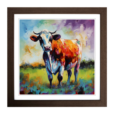 Cow Color Field Painting No.5 - Framed Print