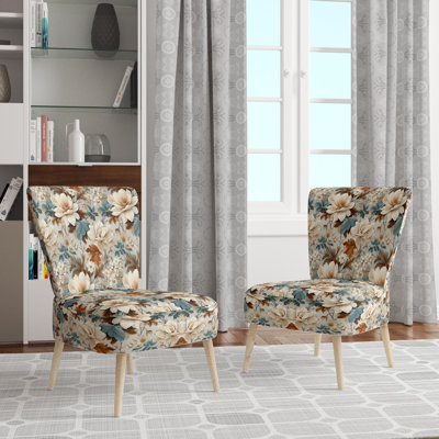Chaise d'appoint rembourrée bohémienne et éclectique Vintage Florals VII