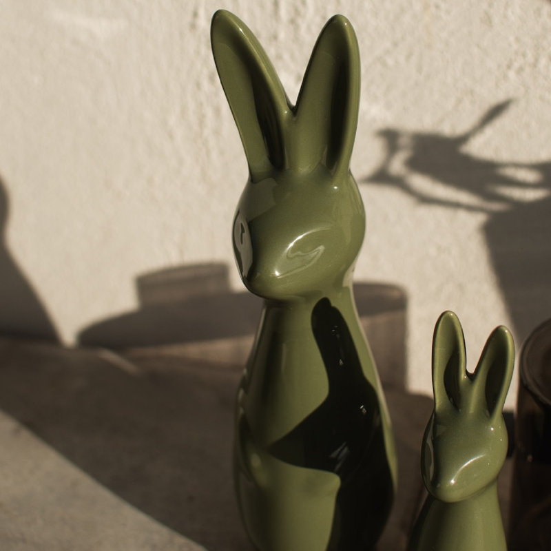 Petit lapin suédois vert brillant petit, H 10,63 po x l 3,15 po x P 3,15 po