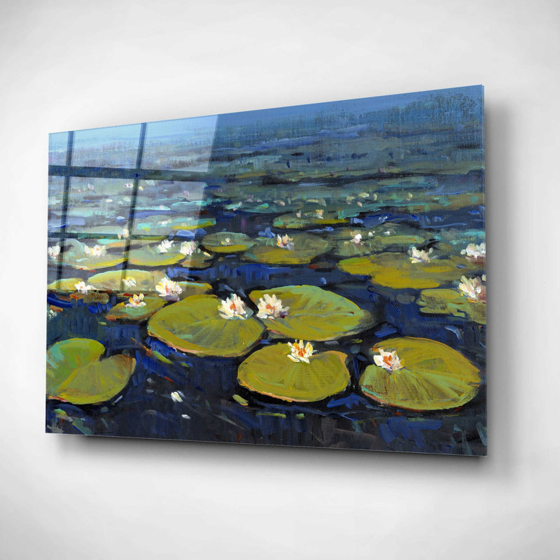 «Lily Pads II» par Tim O'Toole, art mural en verre acrylique, H 16 po x l 24 po x P 0,2 po