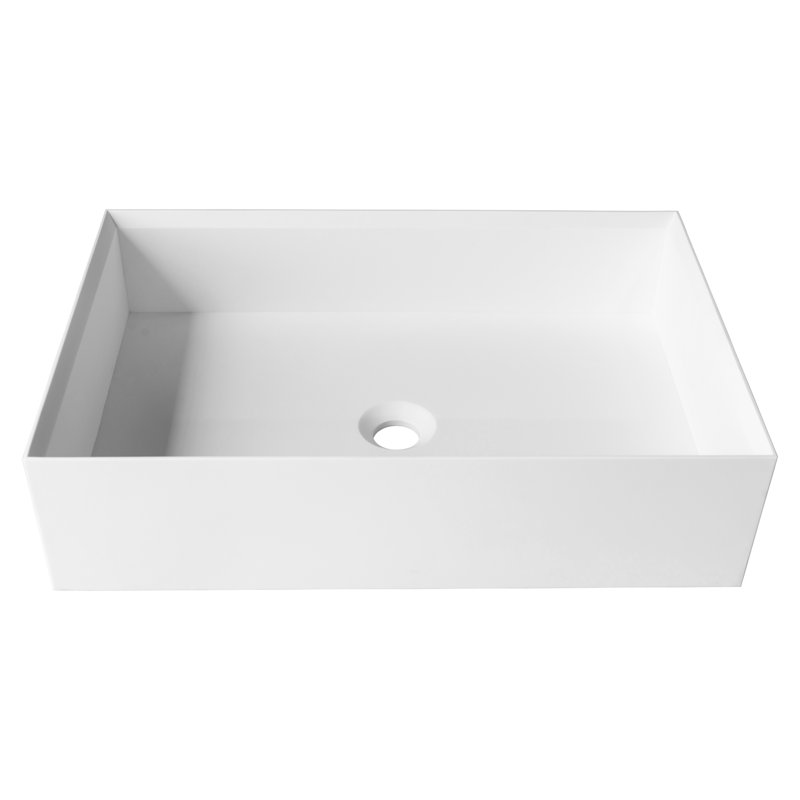 Lavabo de salle de bain rectangulaire blanc
