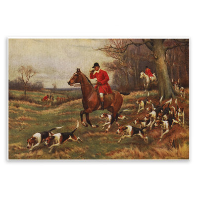  Vintage Hunting Party Dogs Wall Plaque Art by Tina Higgins Designs, Inc.