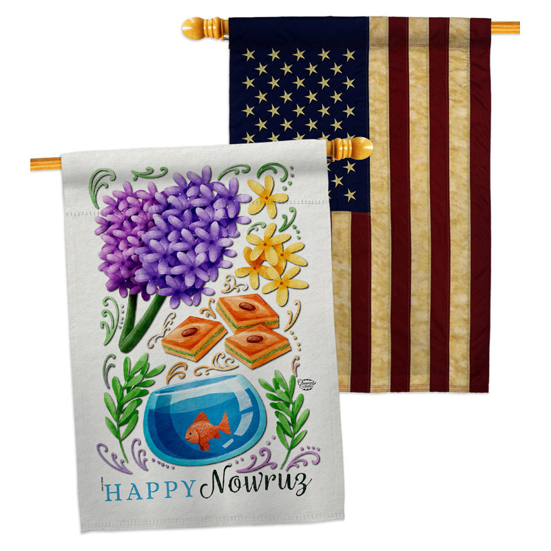 Drapeau de maison en polyester 2 côtés 3 pi 3 po x 2 pi