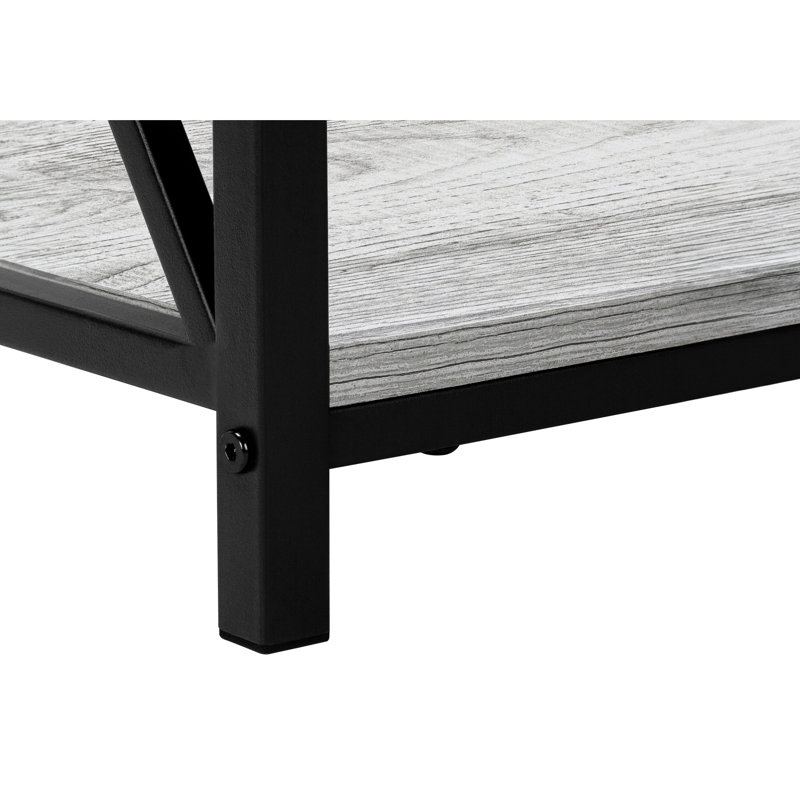 Grey Laminate Side Table With Black Metal Legs For Space Saving 3 In And Black, Adds Functionality To Any