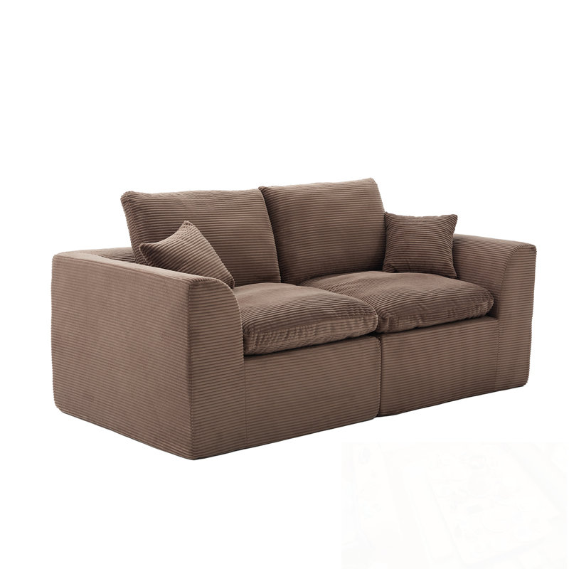 Canapé modulaire modulaire avec coussin moelleux, Brun