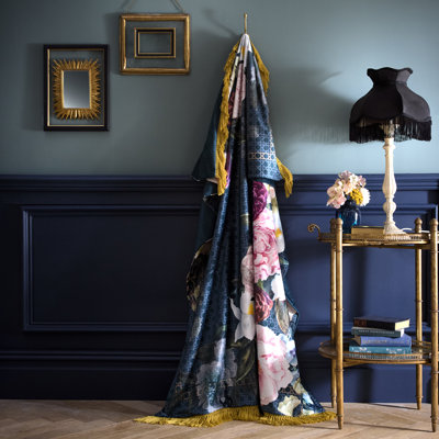 Laurence Llewelyn-Bowen Bouquet List Throw Blue