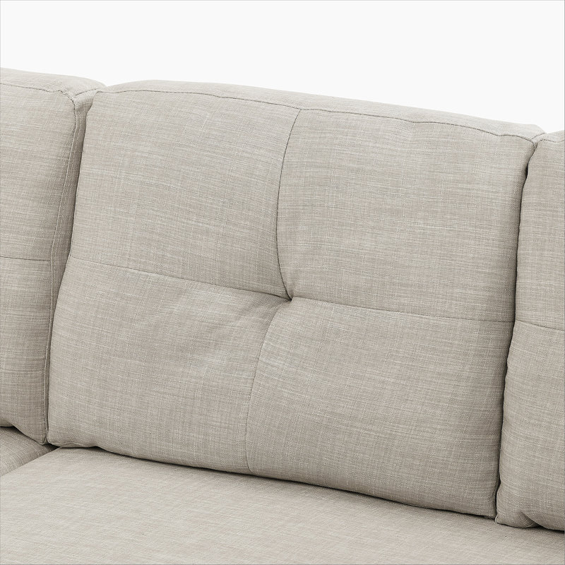 Areebe Upholstered Sectional Reversible, Beige Polyester