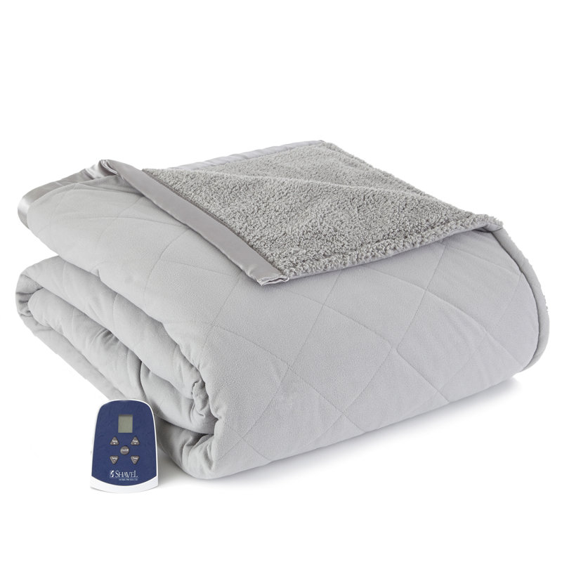 Couverture électrique en sherpa Micro Flannel®, Graystone, Simple