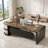 81" L-Shaped Office Desk, Large Computer Desk with Drawers and File Cabinet, Modern Executive Desk with Storage Shelves-826704622