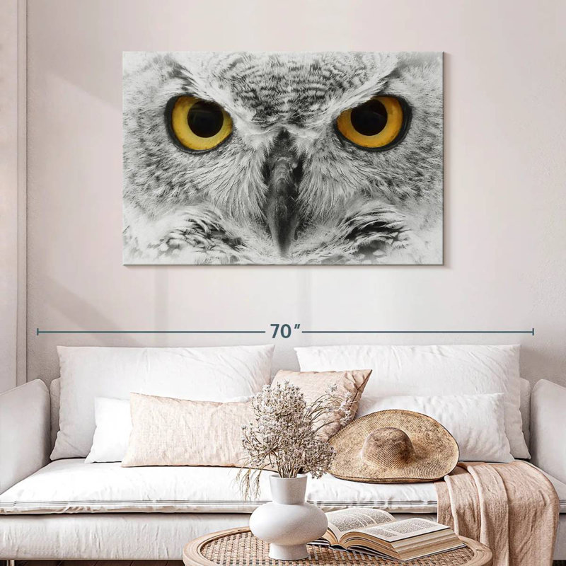 Brampt Staring Eagle Owl, 30" H x 45" W