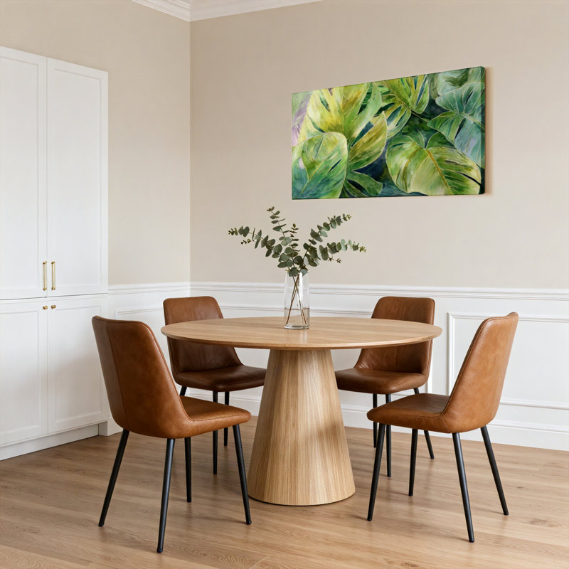 Ensemble de 1 tableau sur toile à motif de feuilles de Monstera tropicales, H 24 po x l 48 po