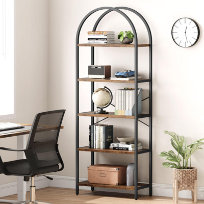 Biana 70.87" H x 23.62" W Aluminum Geometric Bookcase by Mercer41