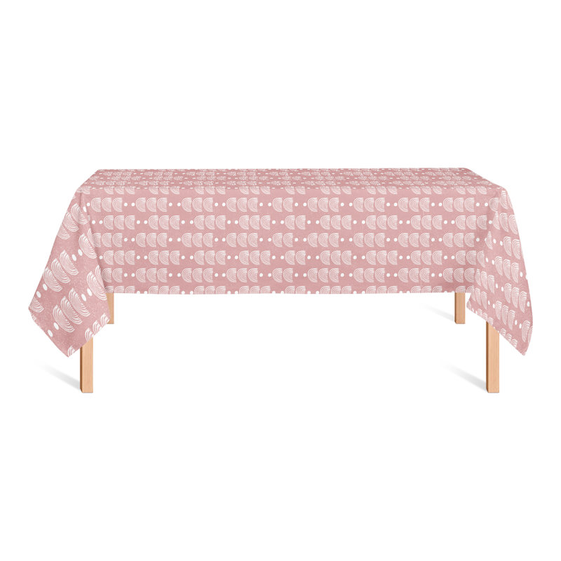 Rainbow Pattern Gray 5 Tablecloth, Pink