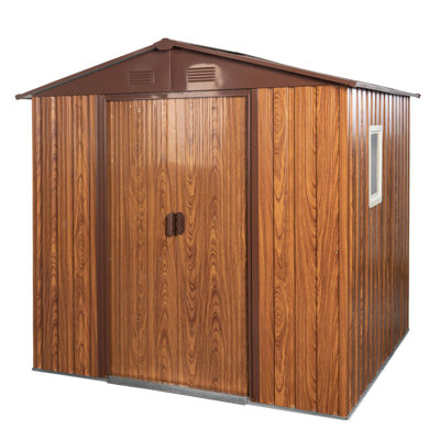 Outdoor Metal Storage Shed featuring a Metal Foundation and Equipped with a Window