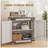 Storage Cabinet, Buffet Sideboard with Barn Door, Adjustable Shelf,wood