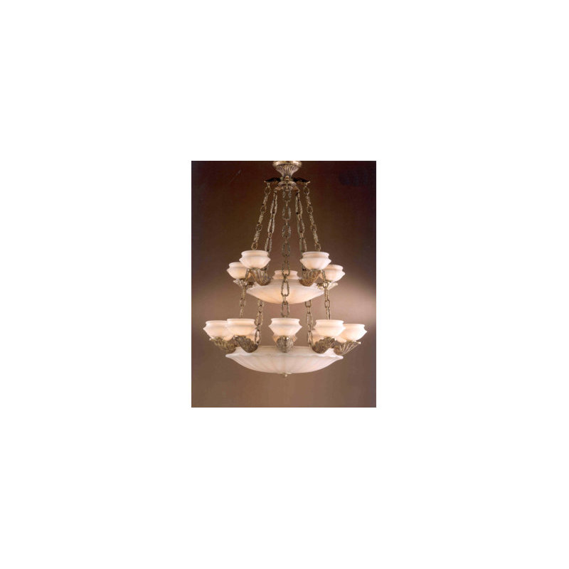 Lustre 25 lumières à abat-jour Leon
