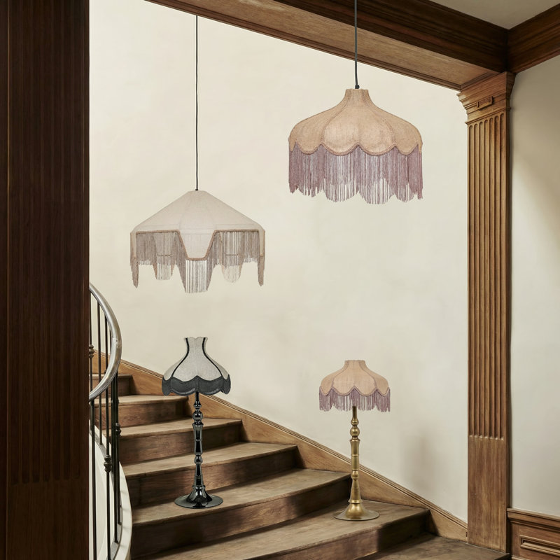 Luminaire suspendu angulaire en tissu naturel Buchanan
