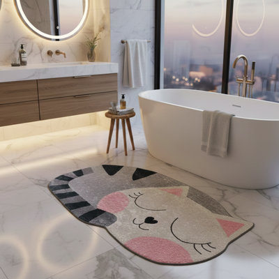 Cute Cat Shape Non-Slip Underside Bath Rug