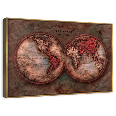 Vintage Hemispheres Map