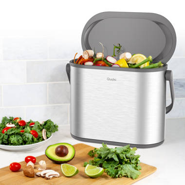 Oggi Prep 1 Gal. Stainless Steel Indoor Kitchen Composter with Latching Lid
