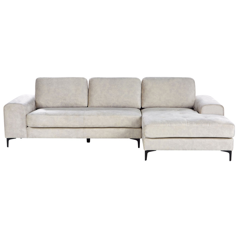 Corner Sofa Kiruna Velvet, Right Hand, Beige