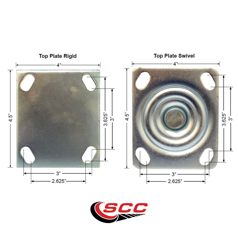 5 Inch High Temp Phenolic Wheel Swivel Top Plate Caster Set with 2 Brake 2 Rigid