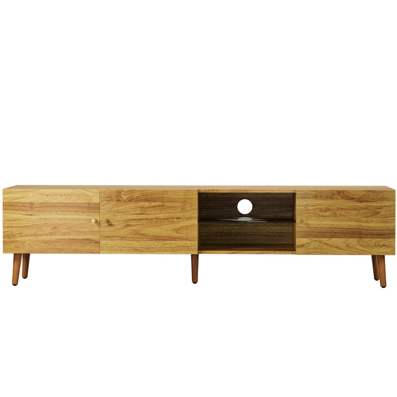 Console de télévision moderne de style Mid-Century avec rangement de 70 po et beaucoup d'espace de rangement. Stand, construire