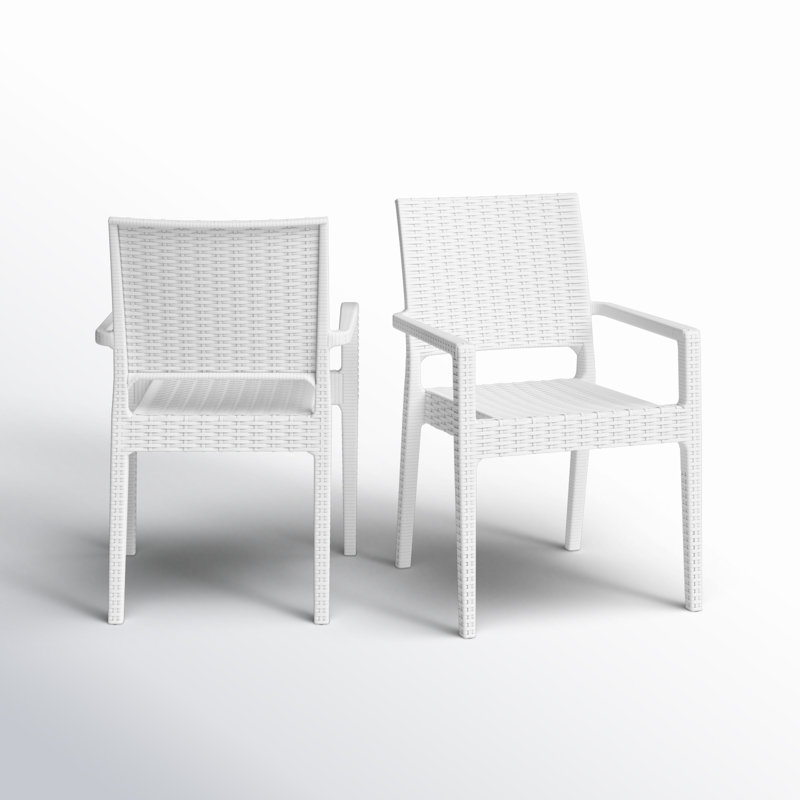 Fauteuil de salle à manger empilable Hela, Blanc