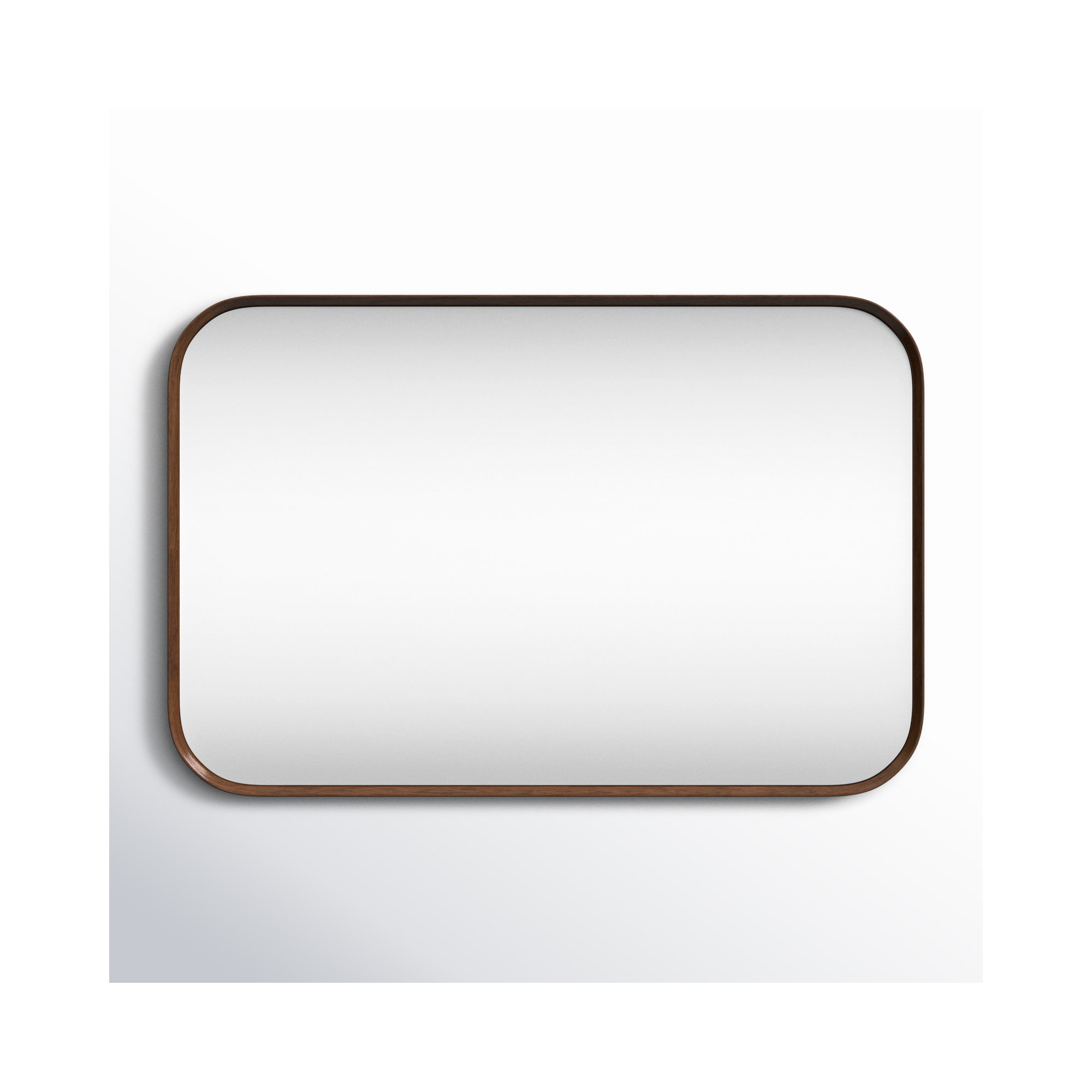 Roberts Solid Wood Flat Mirror, Walnut Brown, 34" x 22.25"