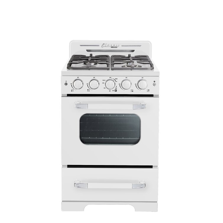 Classic Retro 24" 4 burner 2.9 cu. ft. Freestanding Gas Range with Convection Oven