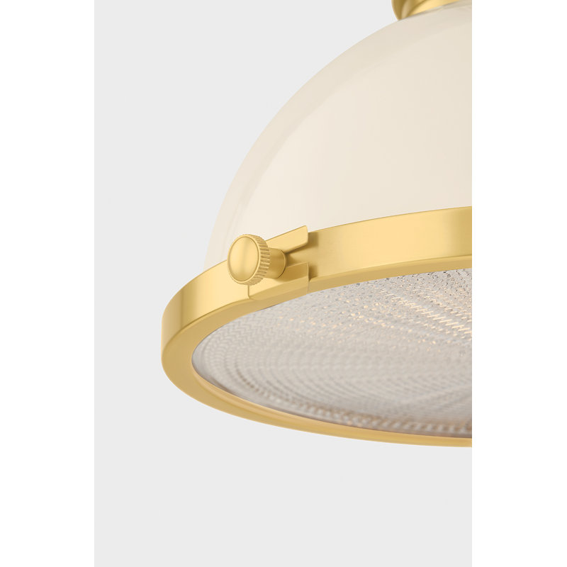 Lowerre Semi Flush, Antique Brass