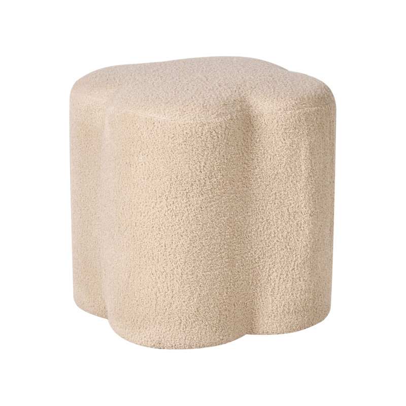 41cm Wide Irregular Solid Colour Pouffe Ottoman, Beige