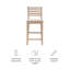 Tabouret de bar et de comptoir en bois massif Clarke-100782225-32708557
