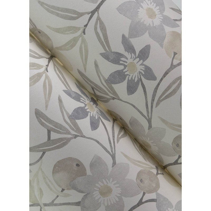 Papier peint Passiflora, Gris clair