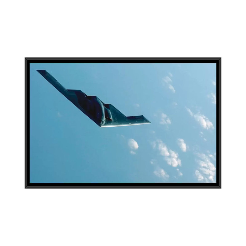 " B-2 Spirit " by Stocktrek Images, 18" H x 26" W x 1.5" D, Black Framed Canvas, No Mat
