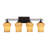 Uptowne 4 Light Bath Bar Shown In Dark Granite Finish With 5.5” Zilo Cayenne Linen Glass-21606780-21606779