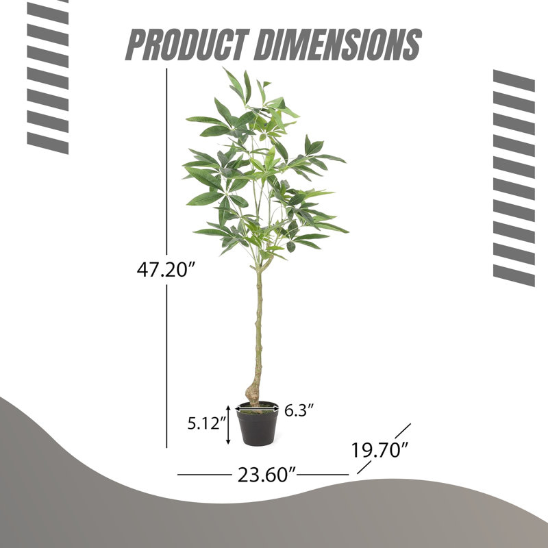  Arbre artificiel artificiel Pachira Macrocarpa, H 47,20 po x l 23,60 po
