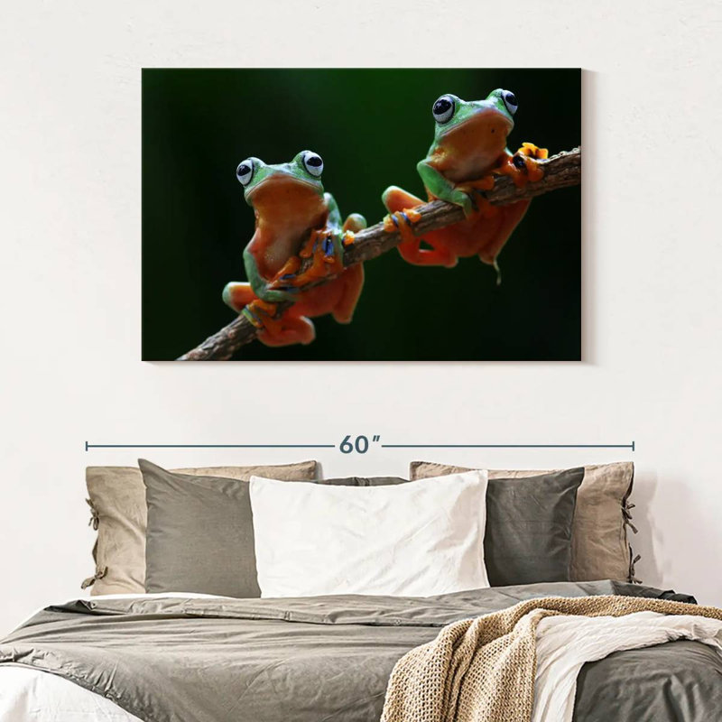 Two Wallace's Flying Frogs, 32" H x 48" W