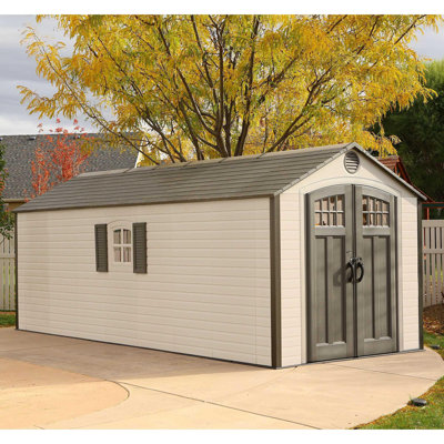 Lifetime 8 Ft. x 20 Ft. High-Density Polyethylene (Plastic) Outdoor Storage Shed with Steel-Reinforced Construction