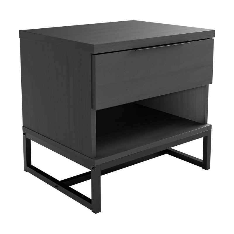 Table de chevet simple à profil bas Boyd Catania, Noir