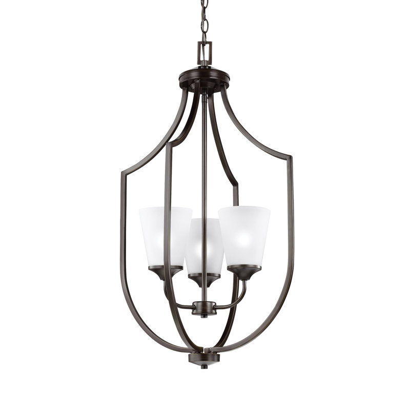 Lustre géométrique Hanford à 3 lumières, Sienne brûlée