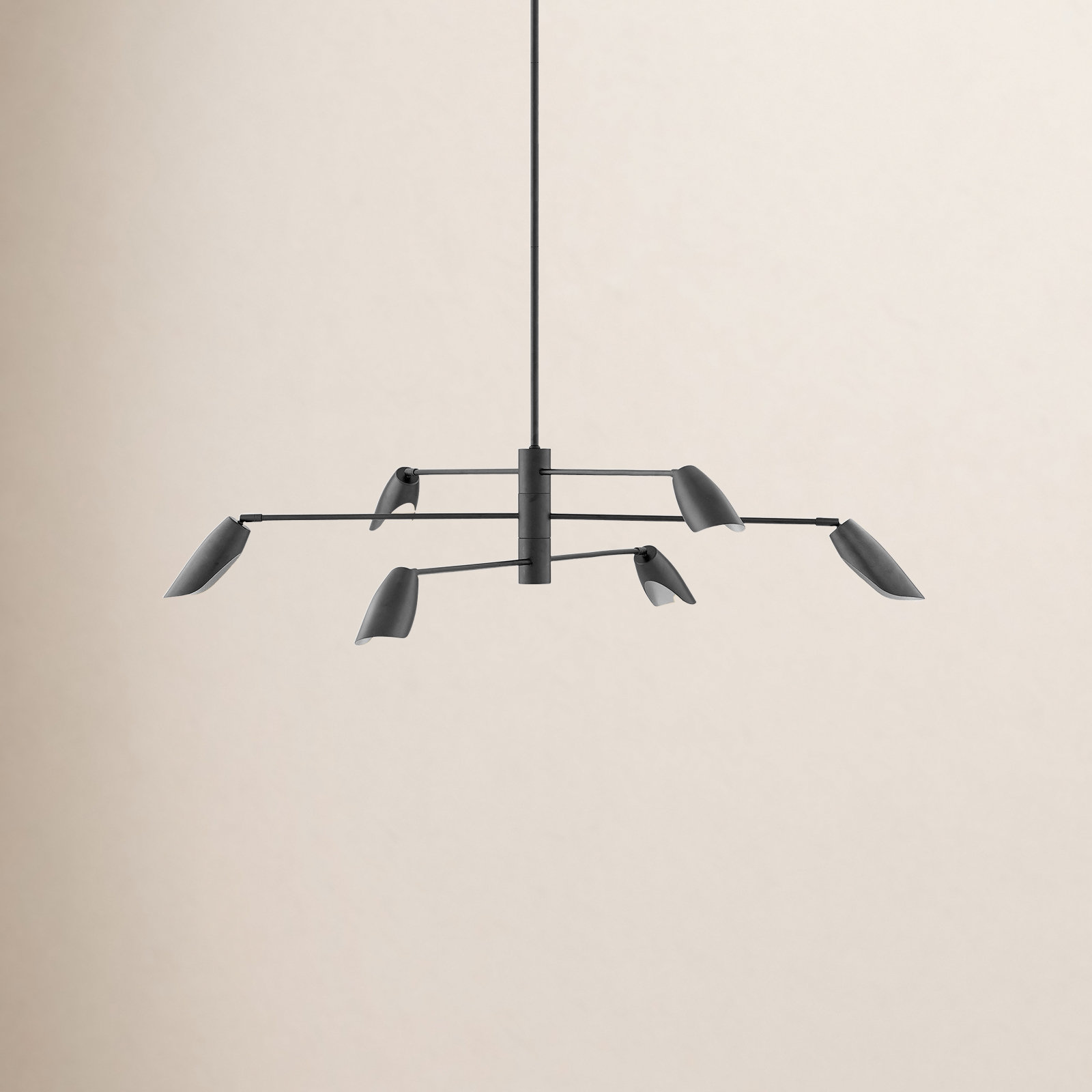 Bondy 6-Light Chandelier, Black, 11"H x 50"W x 50"D