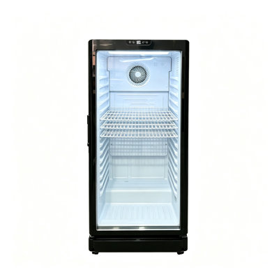 5.7 Cu. Ft. Commercial Beverage Cooler with Double Tempered Glass Door, Black Drink Refrigerator with Lock and 3 Adjustable Shelves for Bar, Restaurant, or Home