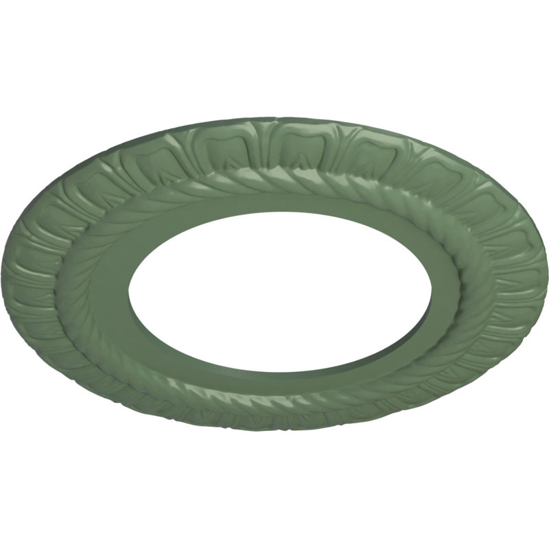 Médaillon de plafond Endurathane Maria, diamètre extérieur 9 5/8 po x P 1 1/8 po (convient aux auvents jusqu'à 1 3/4 po), fini cuivre peint à la main