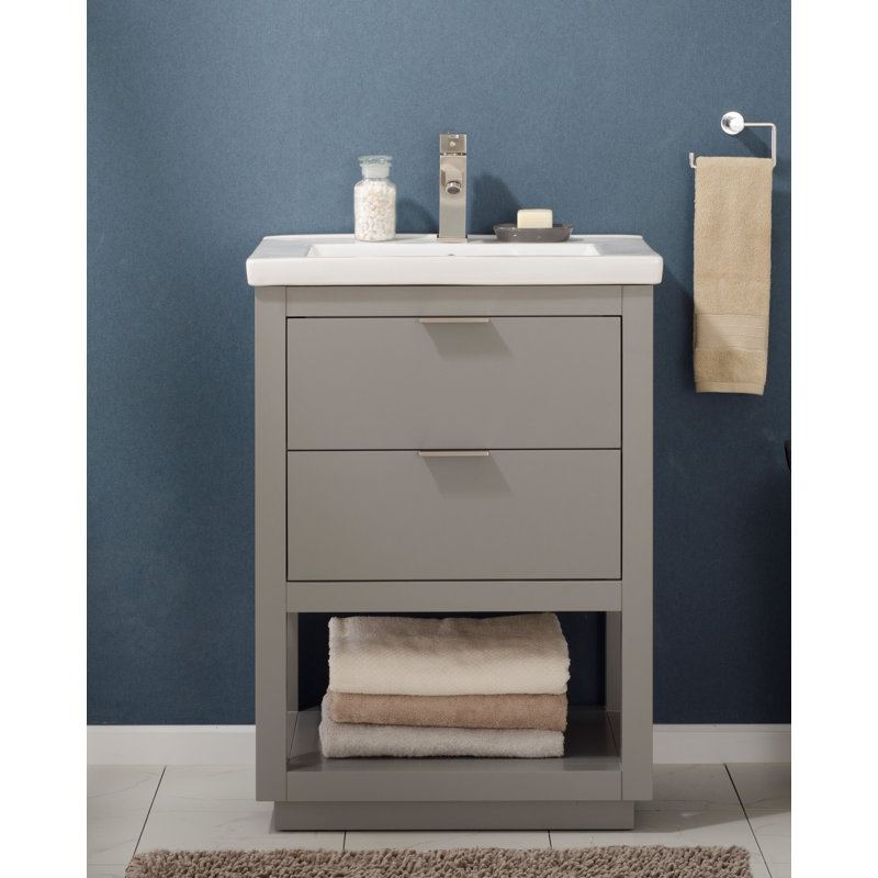 Ensemble de meuble-lavabo simple 24 po Eanes, Gris