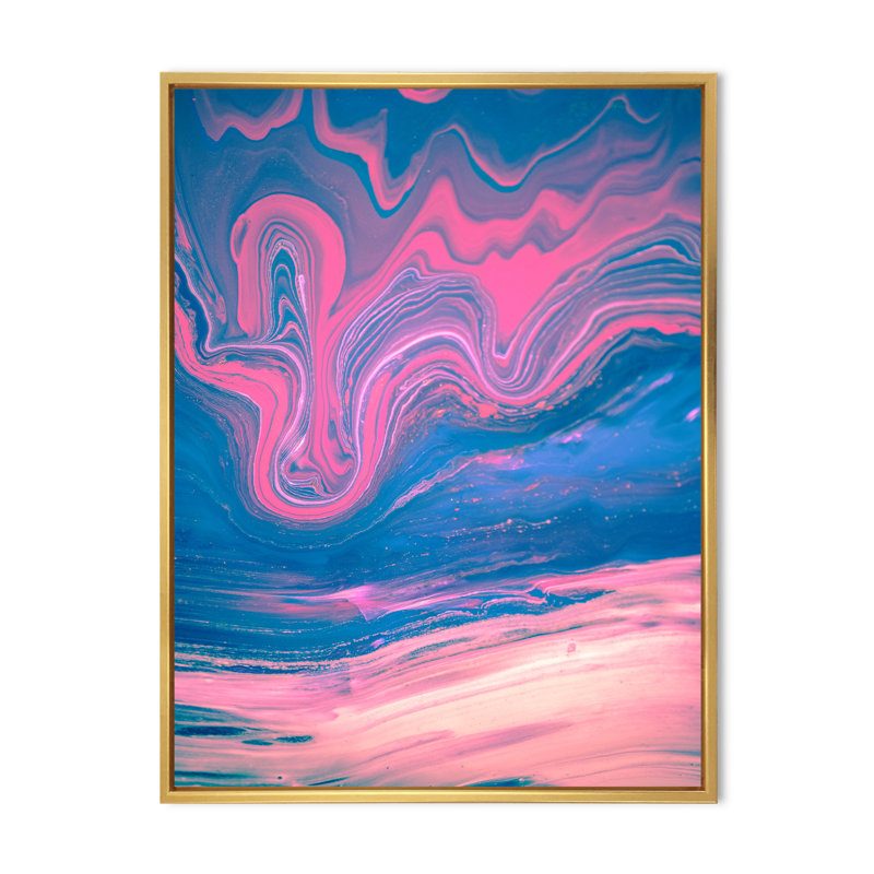 Art mural moderne sur toile luxueuse, H 44 po x l 34 po x P 1,5 po, Cadre flottant doré