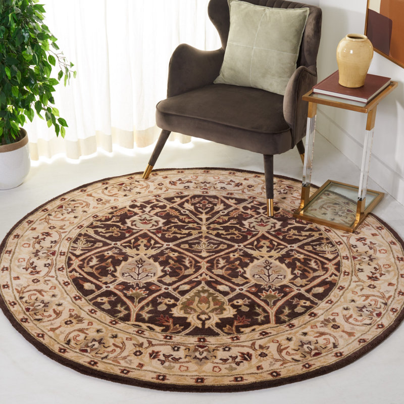 Evie Hand Tufted Wool Oriental Rug, Round 6'